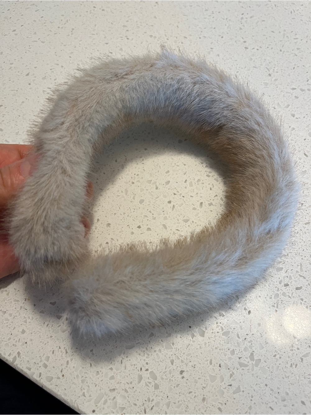 Khaki color Plush Faux Fur Headband